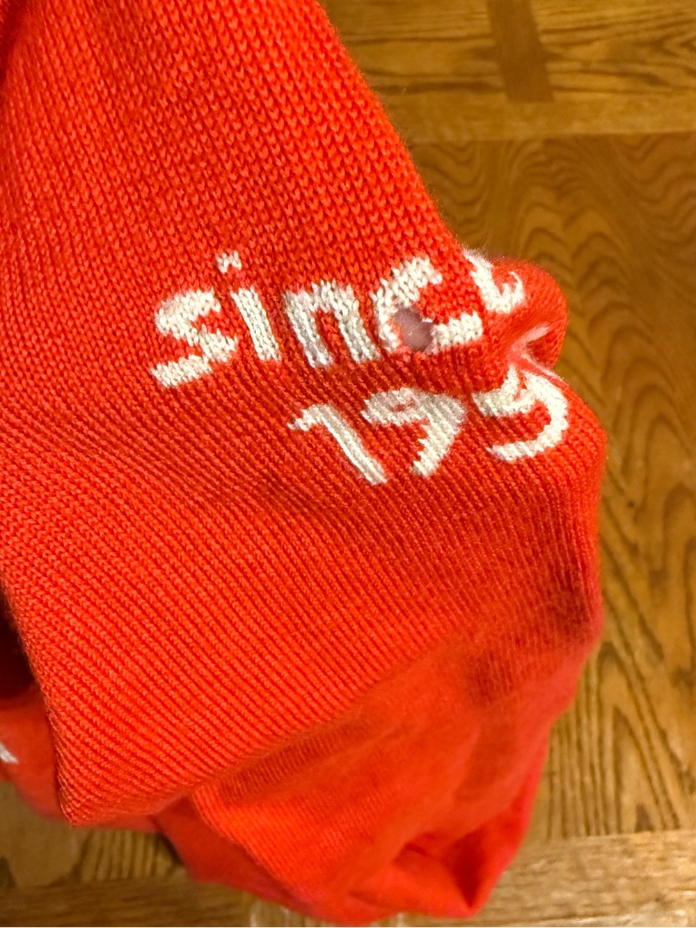 Bella Freud x Fred Perry “English Boy” Wool Sweater in Red Sz 4 *FLAWED* - Picture 13 of 15